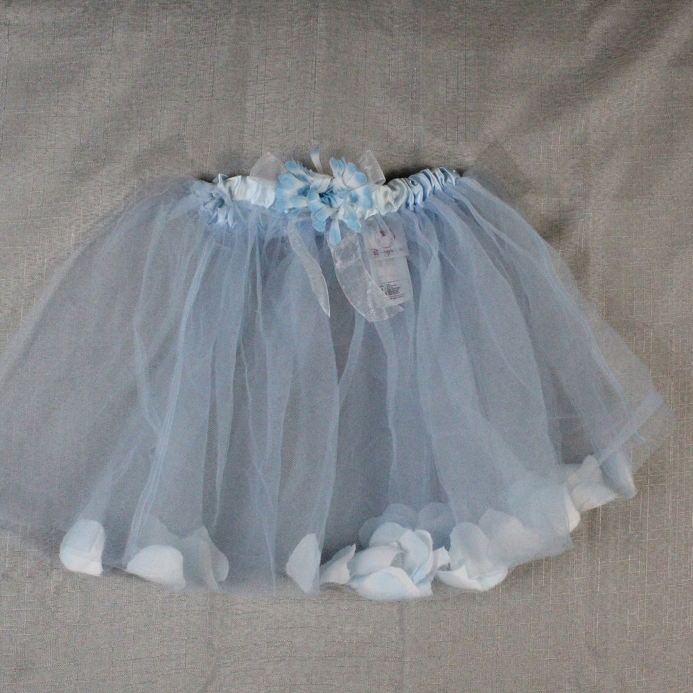 Disney Store Girls Blue Flower Petal Tutu Skirt Size 7/8 Cottagecore Whimsical